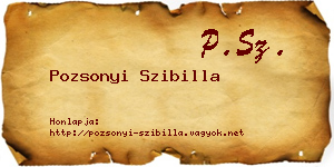 Pozsonyi Szibilla névjegykártya